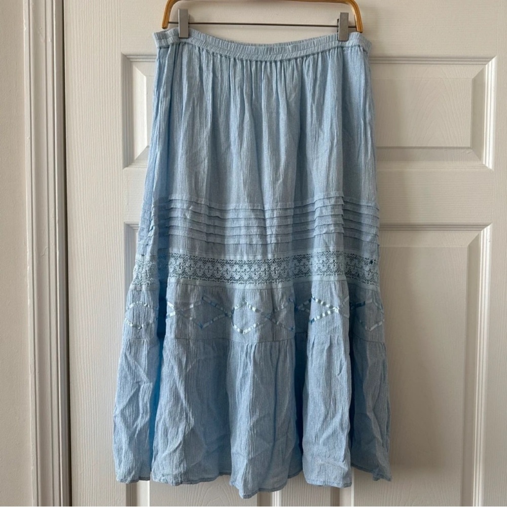 Cathy Daniels Light Blue A-Line Skirt